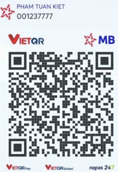 QR hỗ trợ website — MB Bank, PHAM TUAN KIET, 001237777